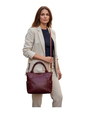 Fossil Emerson Slouchy Satchel/Crossbody Pebbled Leather Handbag.